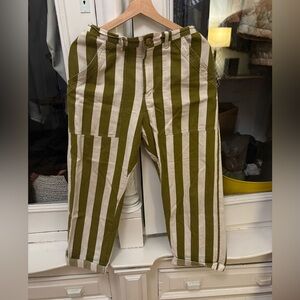 Big Bud Press Green and Beige Striped Work Pants